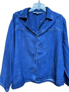 Women's Denim Button-Front Jacket - Blue